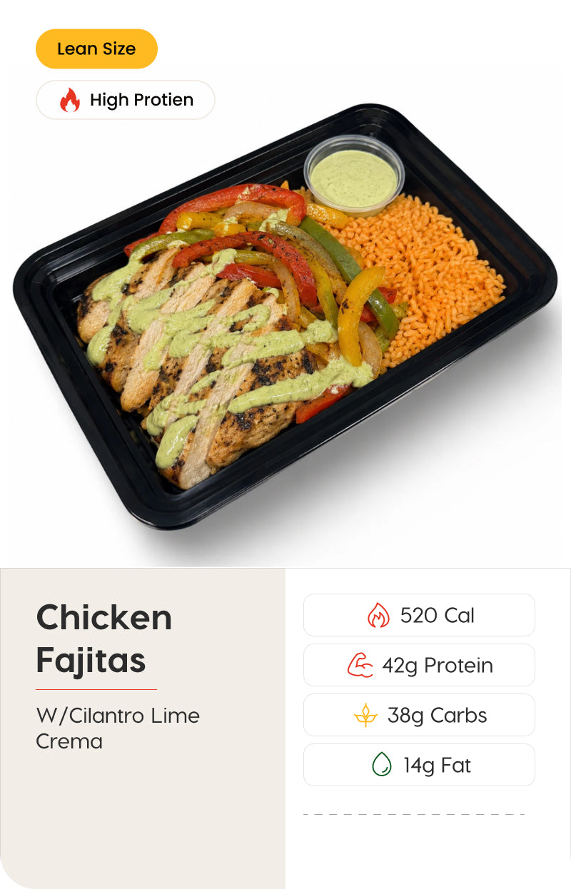 Chicken Fajitas w/ Cilantro Lime Crema - Lean Size