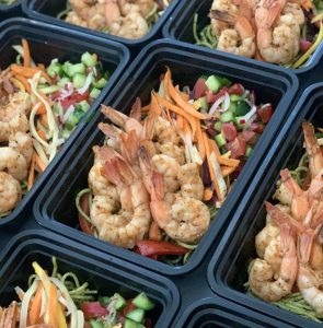 Cajun Garlic Shrimp with Spinach Pesto Noodles