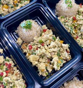 Breakfast Veggie Scramble w/ Garlic Rice