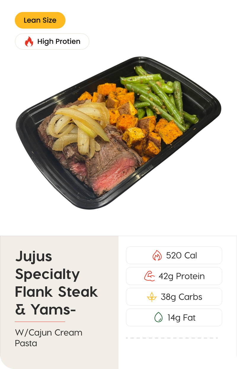 Juju's Specialty Flank Steak & Yams - Lean Size
