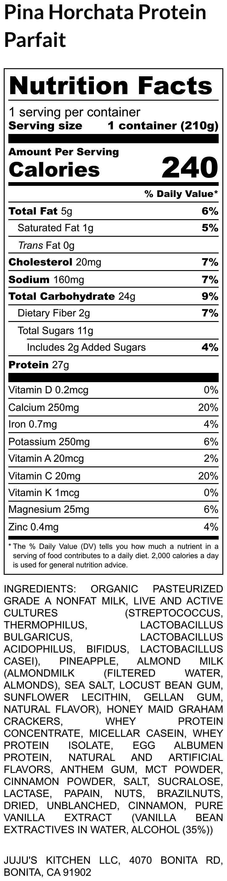 Pineapple Horchata Parfait