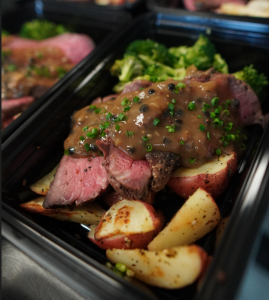 Bone Broth Peppercorn Sauce Steak & Potatoes
