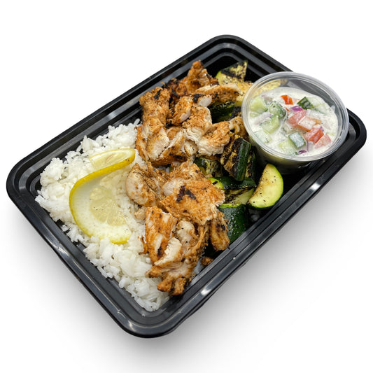Shmackin Shawarma Plate & Cucumber Tzatziki Pico