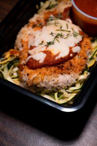 Grilled Chicken Parmesan w/ Zucchini Noodles