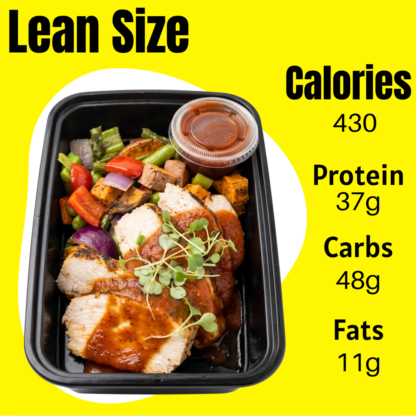 BBQ Chicken & Veggie Hash Lean Size